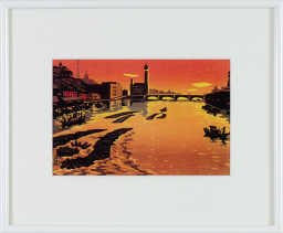釧路川の夕映